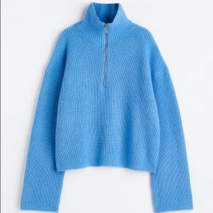 H&M Rib Kinit Half-Zip Sweater